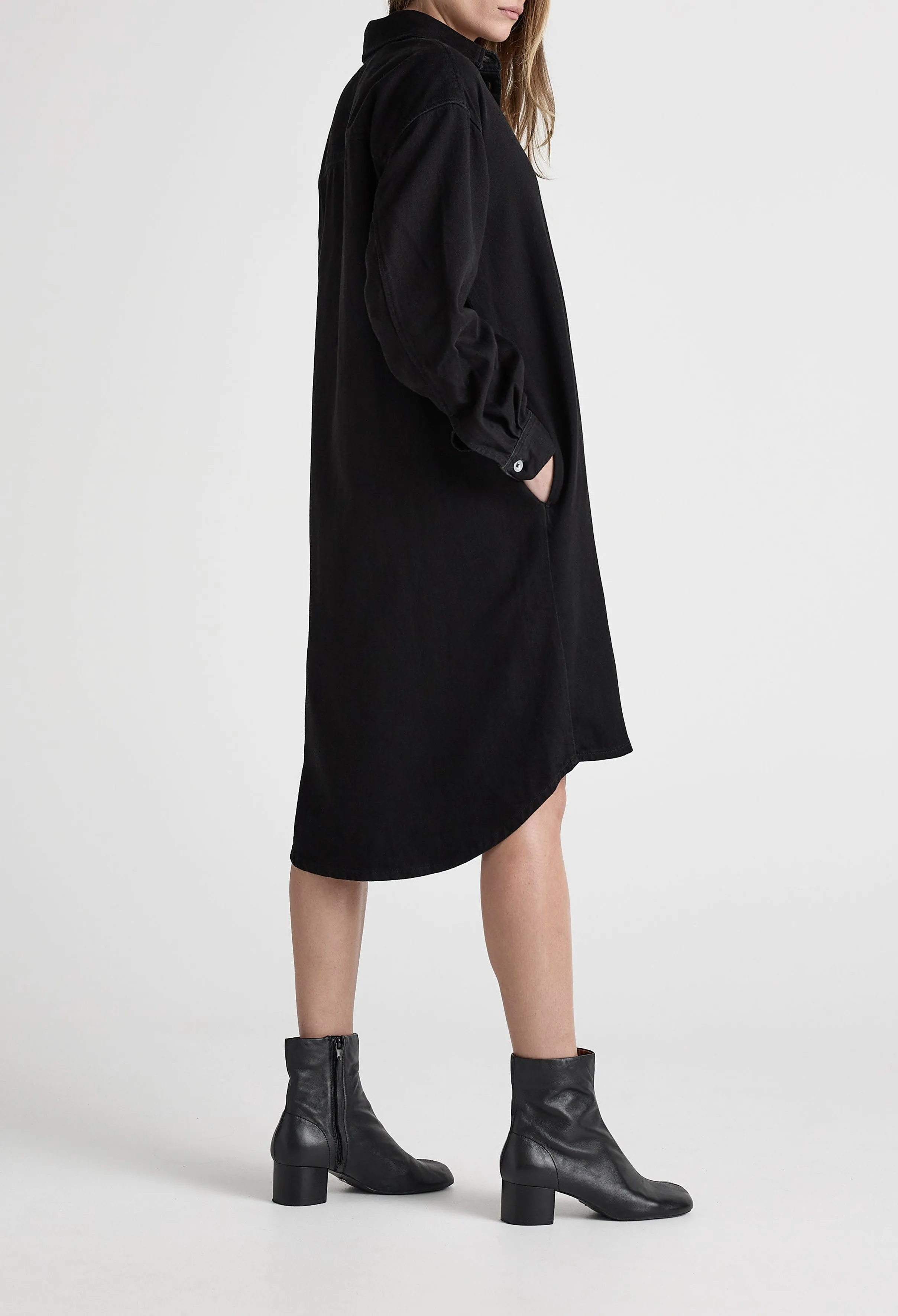Ella Denim Dress - BlackDip