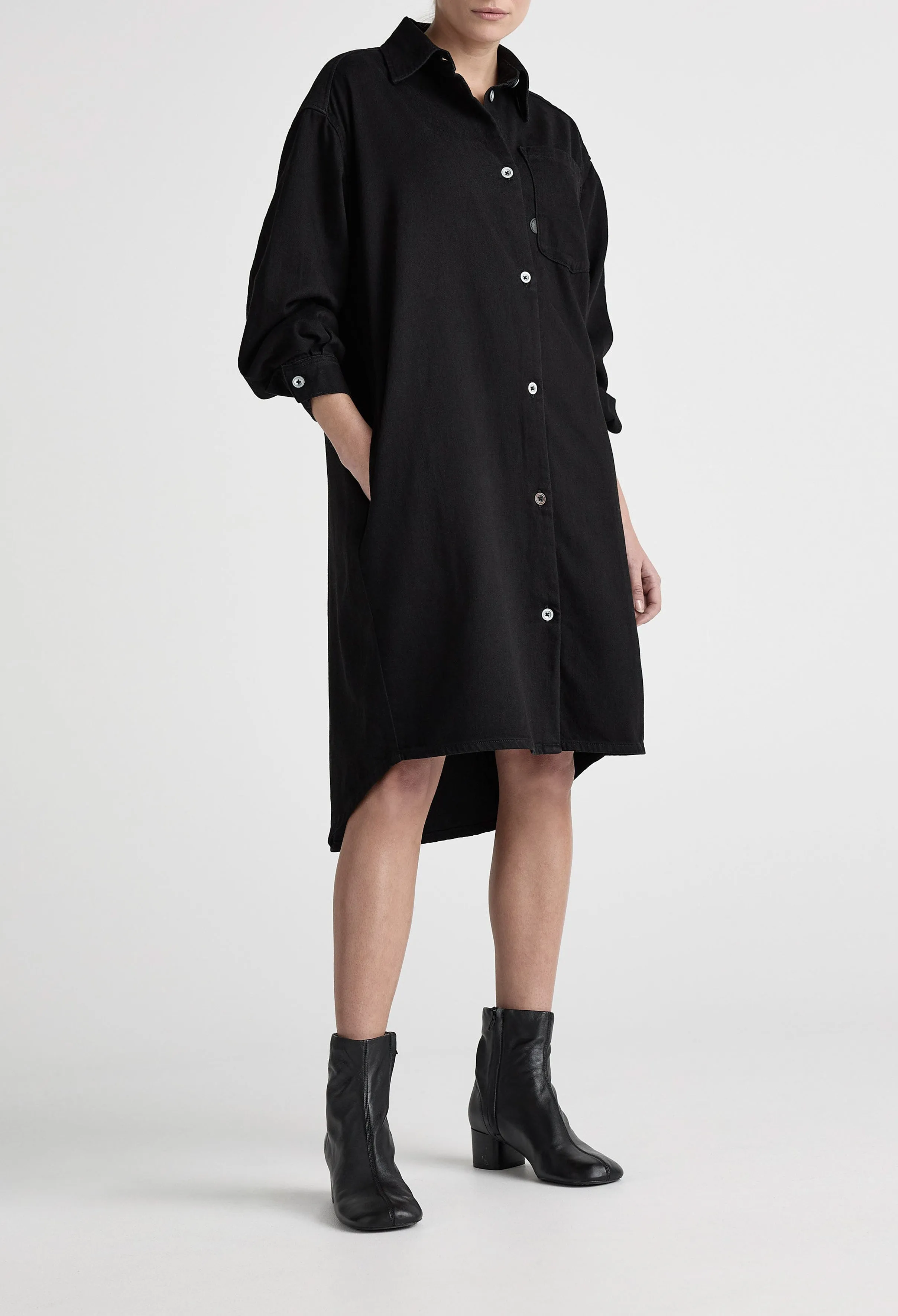 Ella Denim Dress - BlackDip