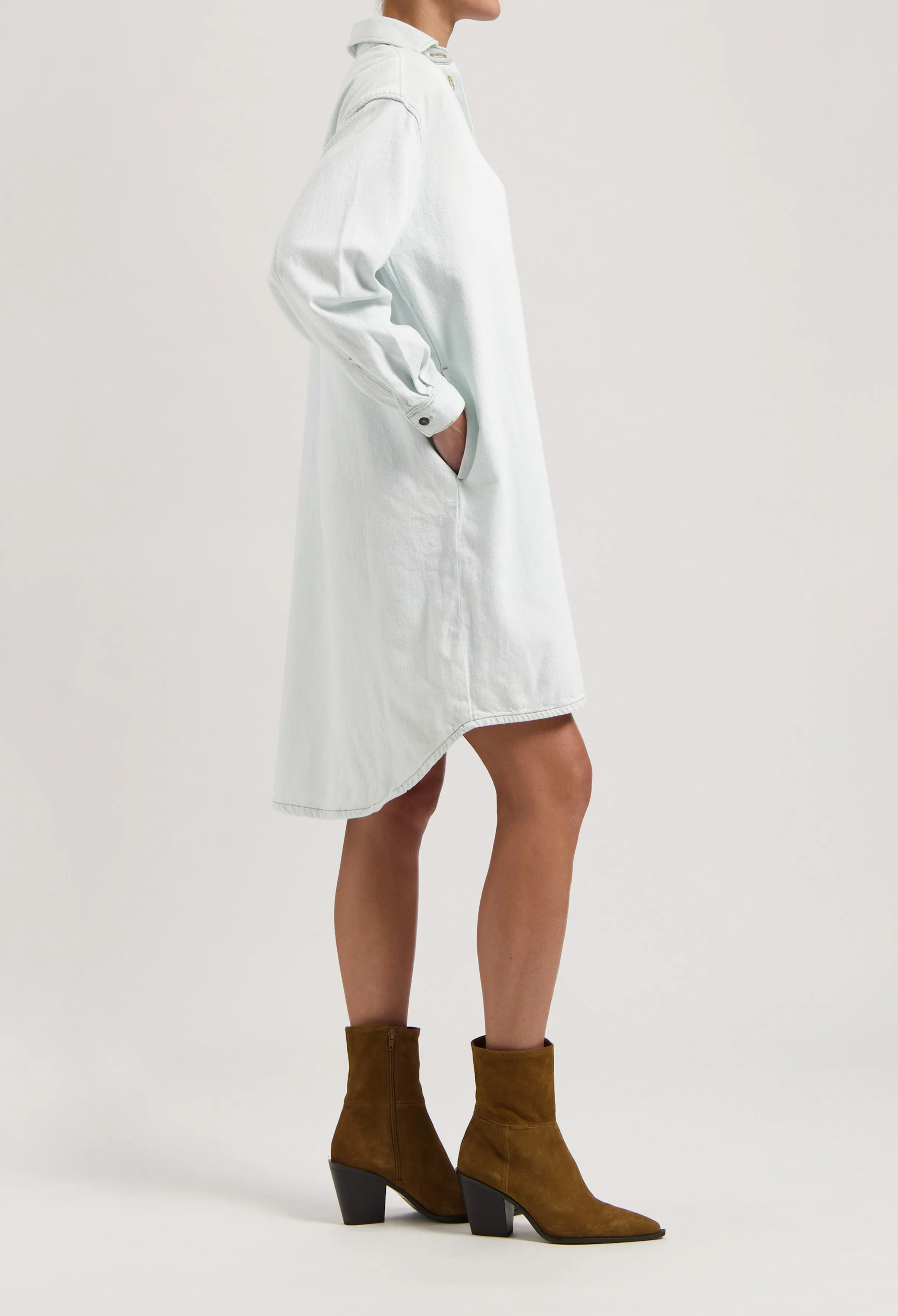 Ella Denim Dress - Sun Stone