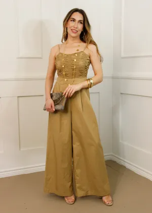 FEELING CONFIDENT TAUPE COTTON JUMPSUIT FEELING CONFIDENT TAUPE COTTON JUMPSUIT