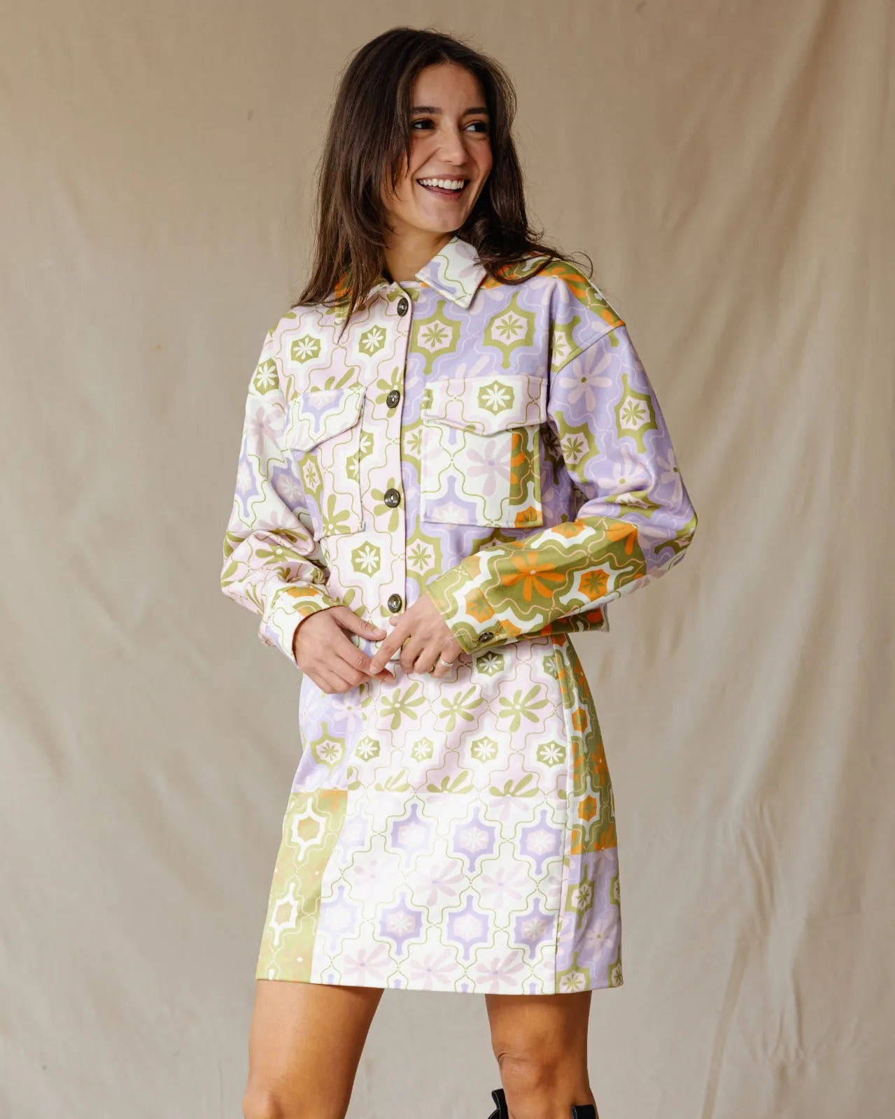 Floral Fiesta Suede Skirt