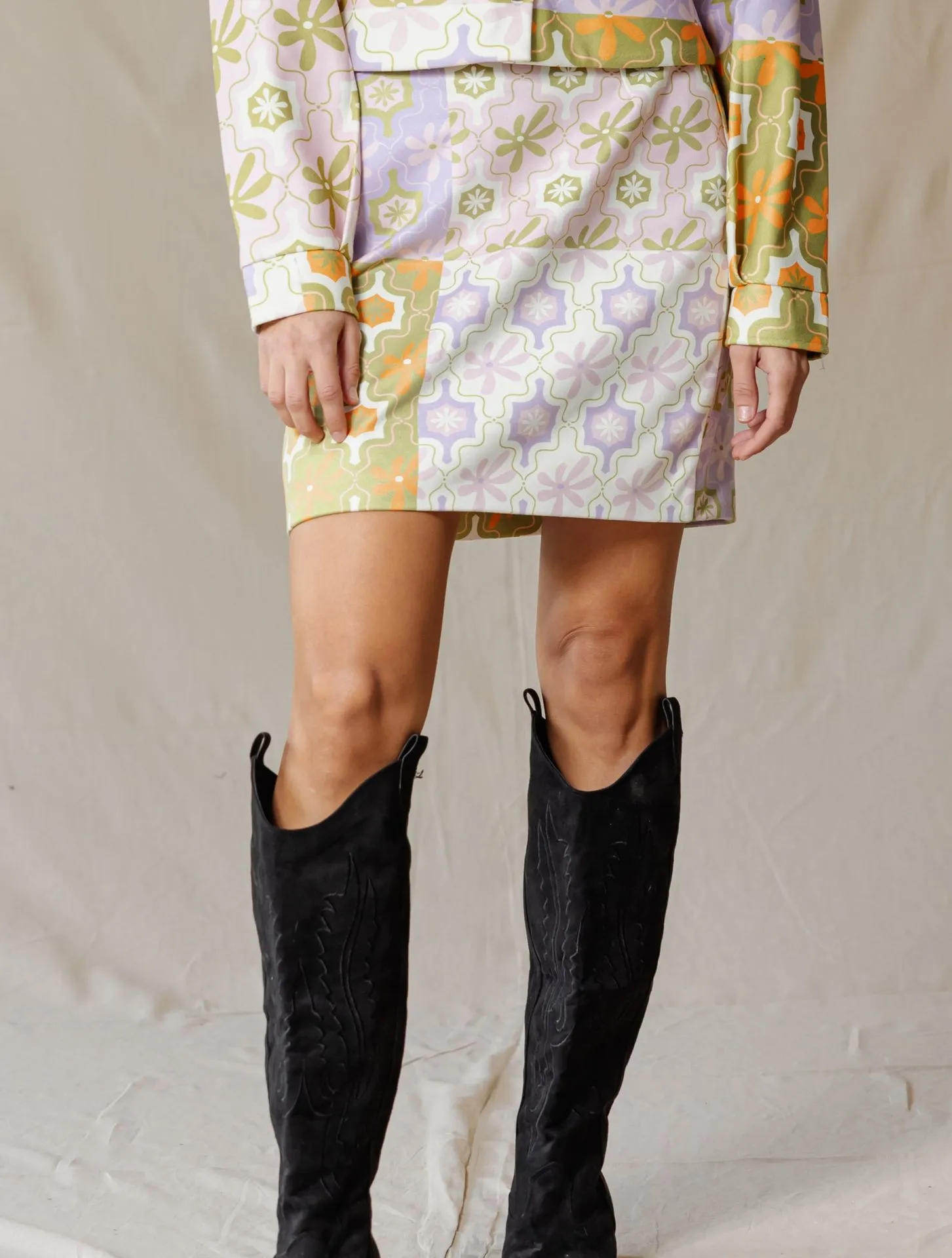 Floral Fiesta Suede Skirt