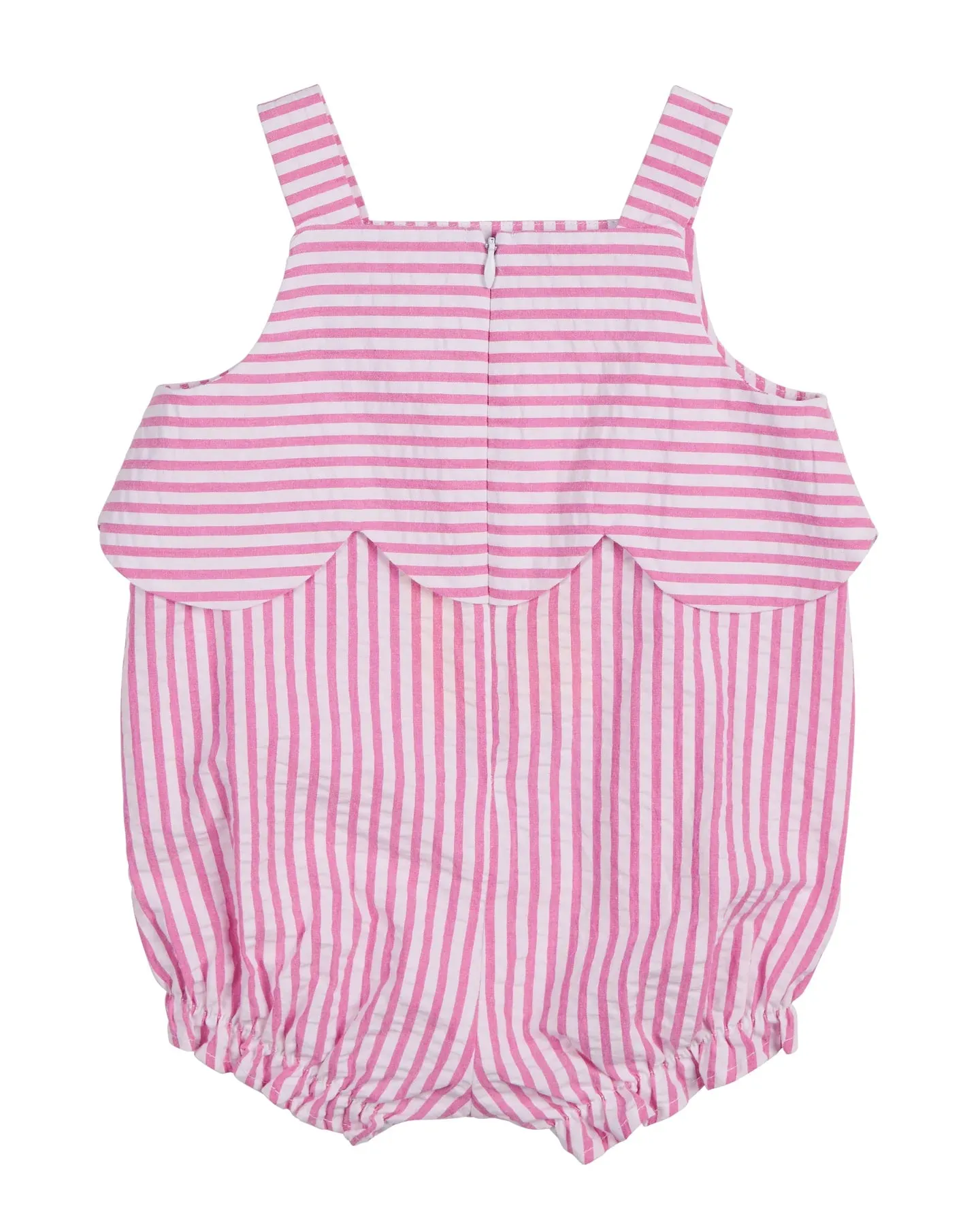 Florence Eiseman infant girl seersucker romper with fruit