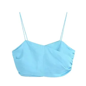 GATHERED STRAPPY TOP