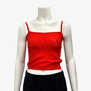 Gianni Versace Women's Vintage Red Knitted Tank Top
