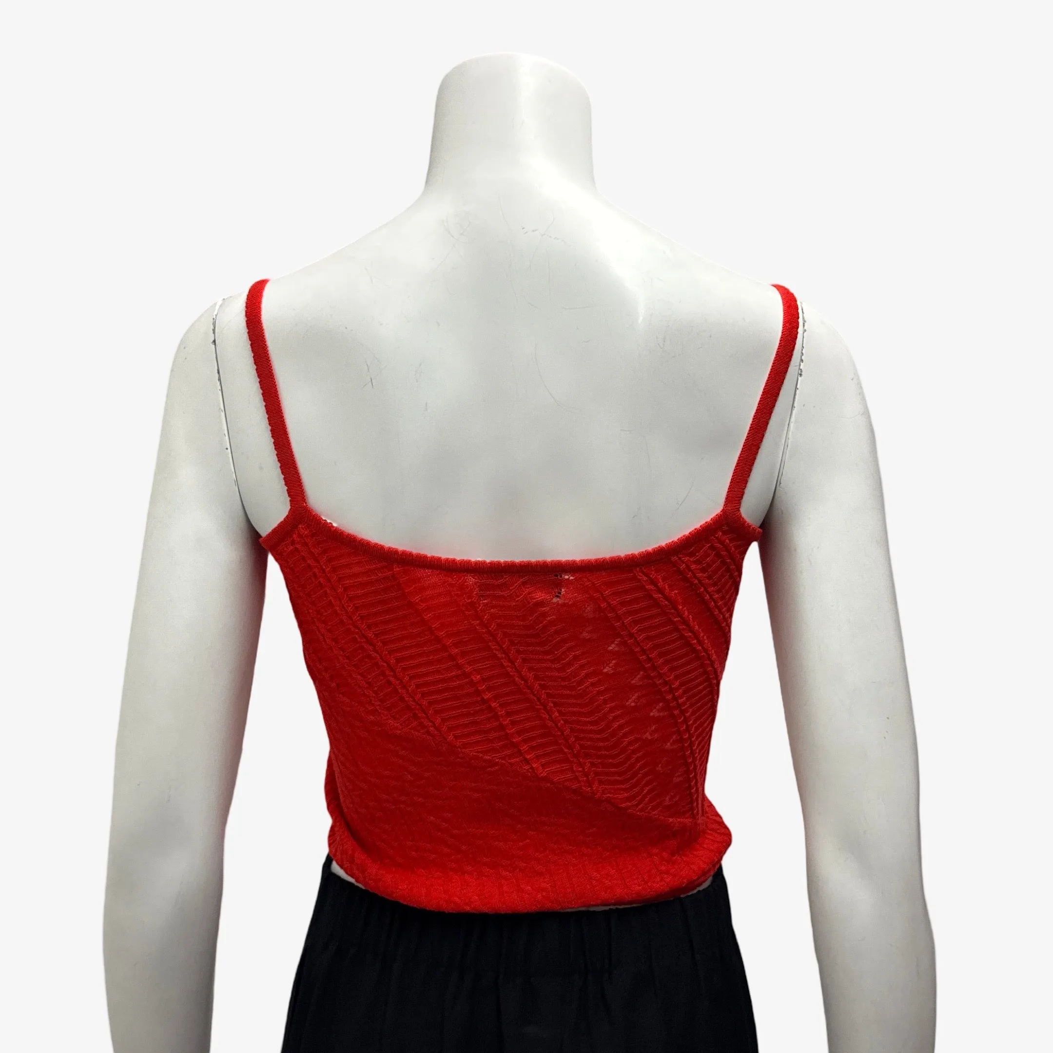 Gianni Versace Women's Vintage Red Knitted Tank Top