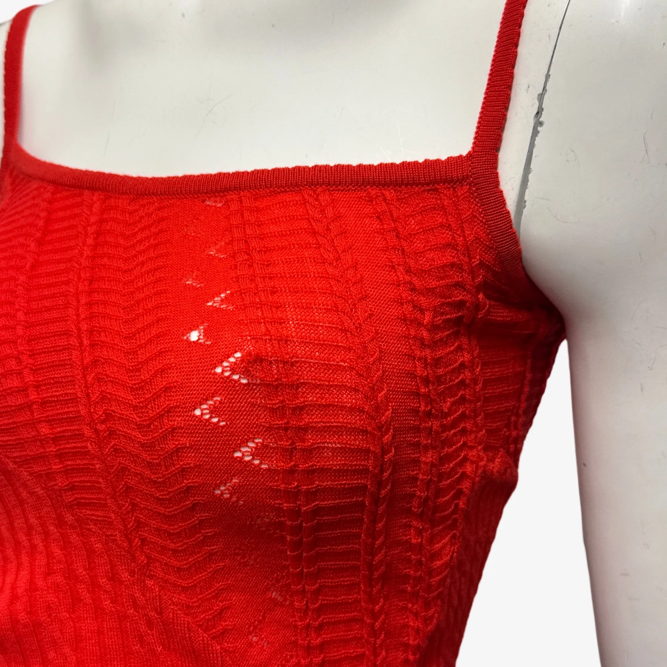 Gianni Versace Women's Vintage Red Knitted Tank Top