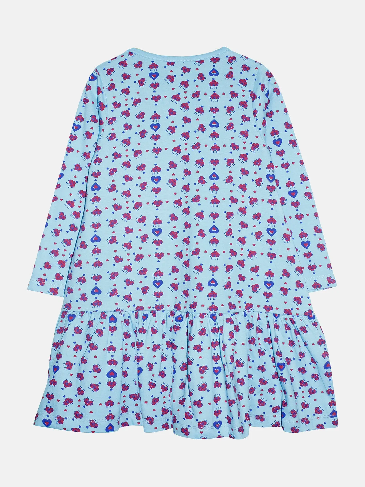 Girls Cotton Jersey Full Sleeves Frill Bottom Layer Dress Pack of 2