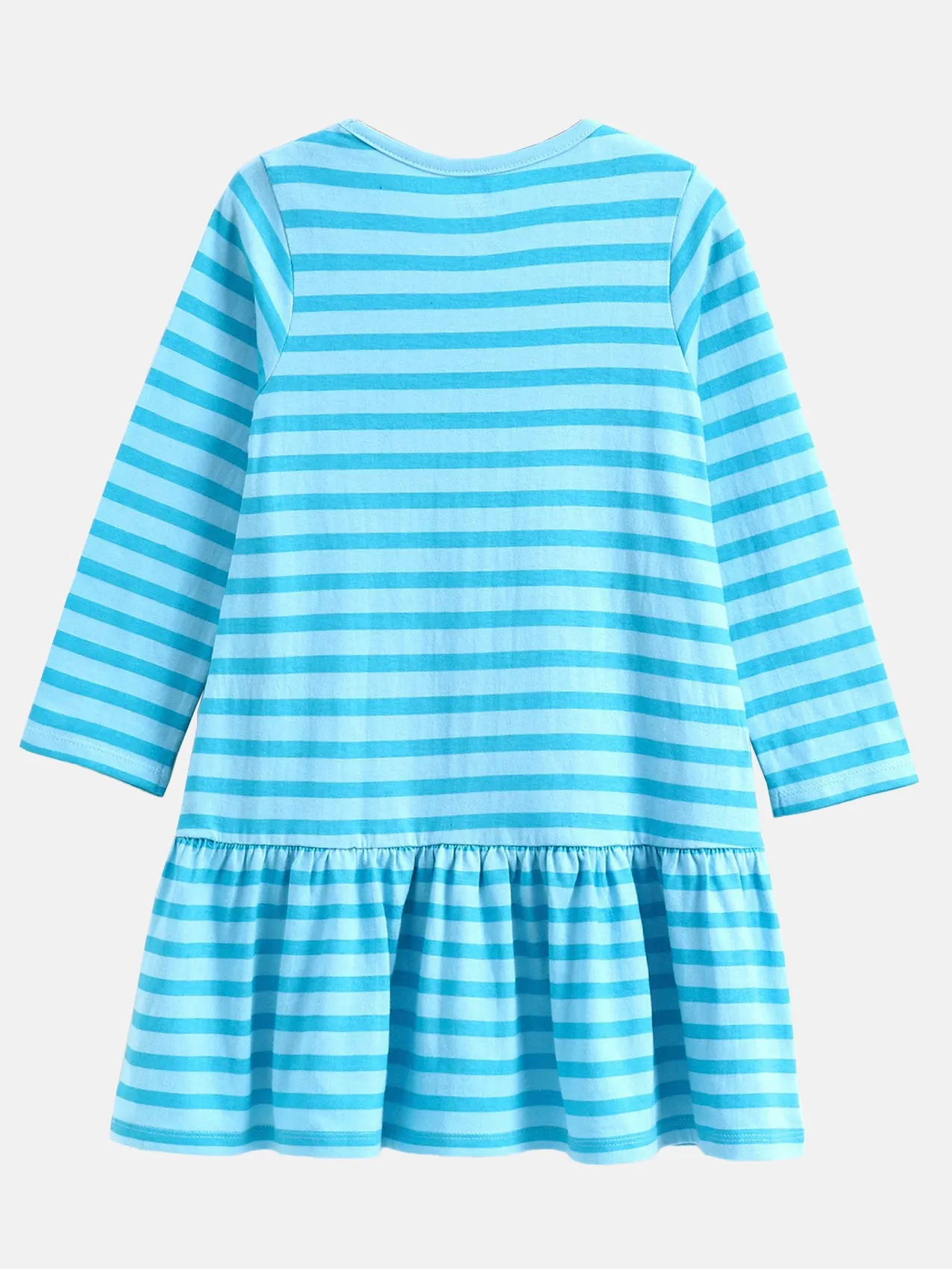 Girls Cotton Jersey Full Sleeves Frill Bottom Layer Dress Pack of 2