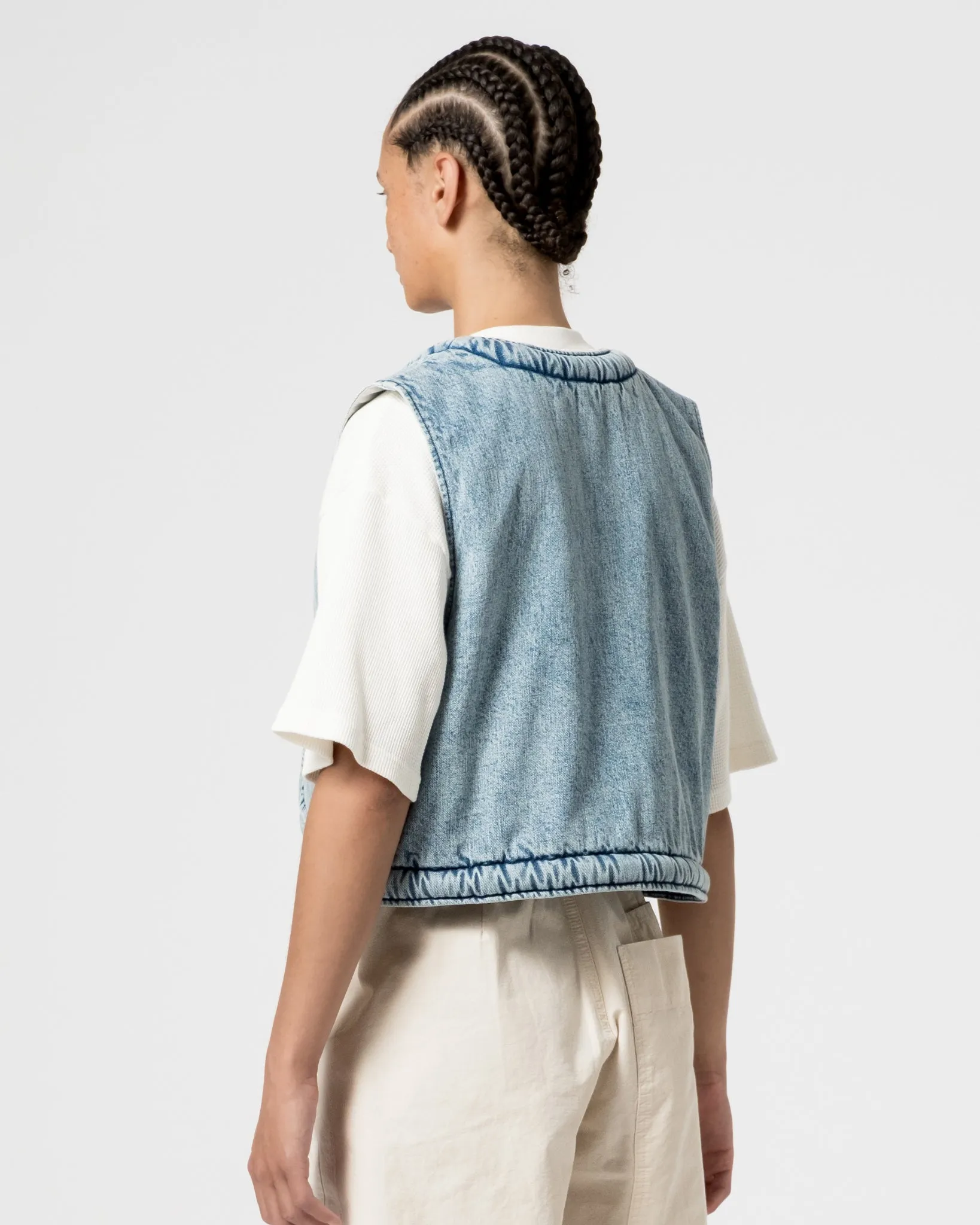 G.o.D Tsuki Vest Salt Lake Denim Blue