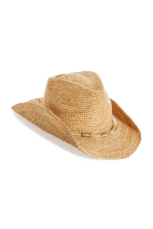 Gold Embellished Cowboy Hat Natural