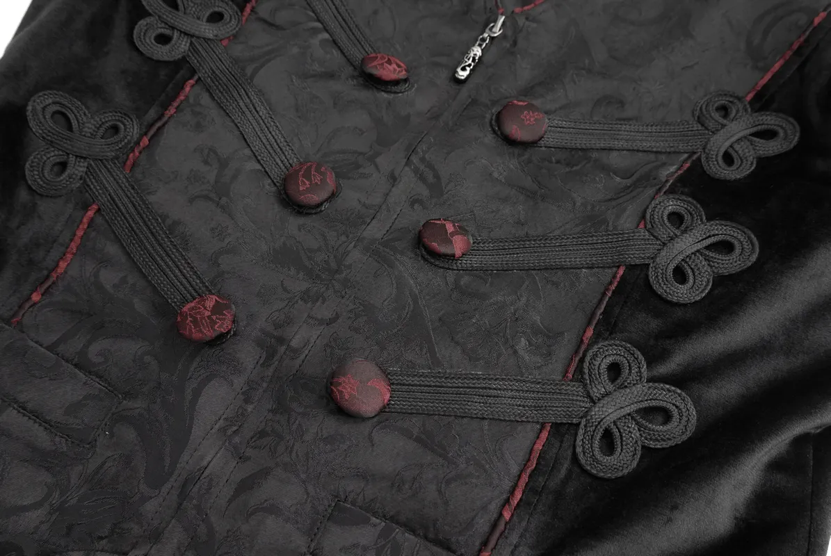 Gothic Zip Jacquard Tailed Vests / Elegant Vest with Lacing at the Back / Alternative Fashion