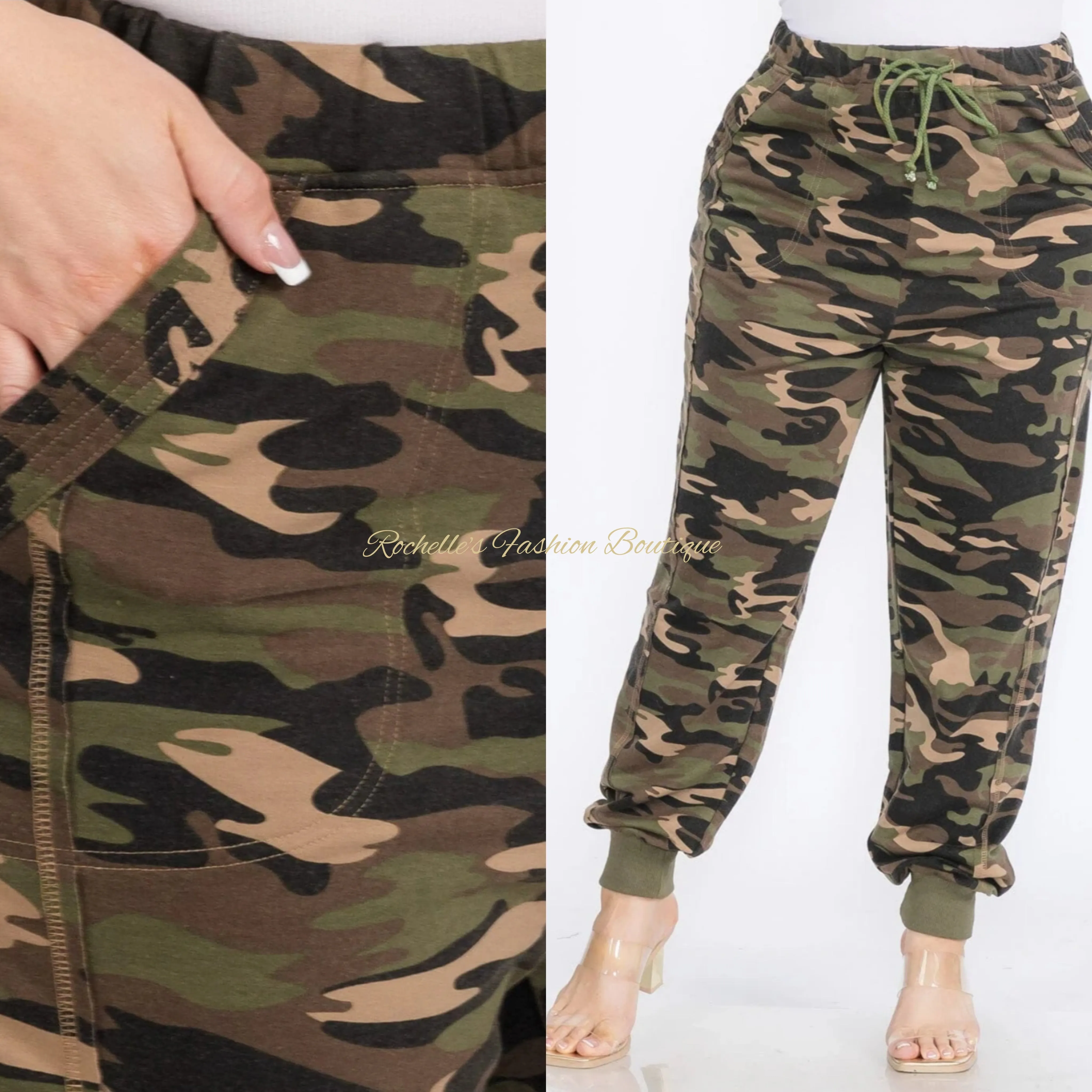 Grey Camo Plus Jogger Pants