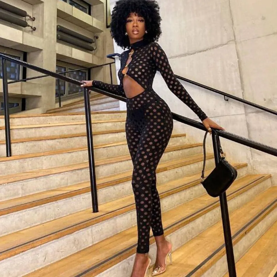Grunge Hollow Out Jumpsuit