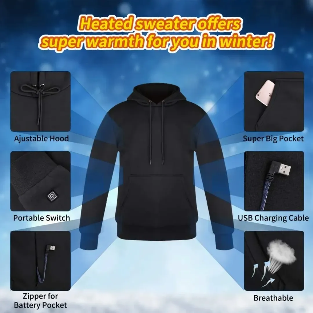Heat Jacket Hoodie Sweatshirt For Men