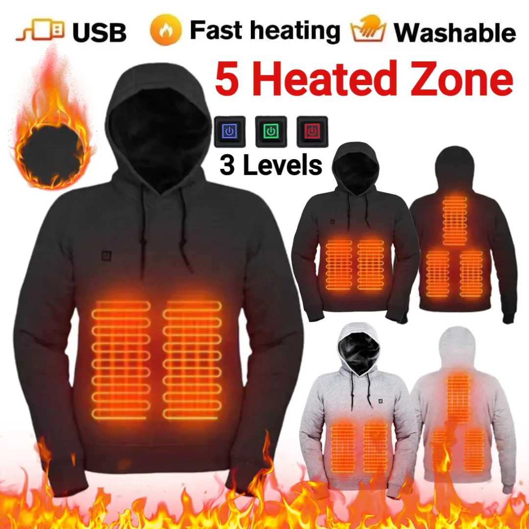 Heat Jacket Hoodie Sweatshirt For Men