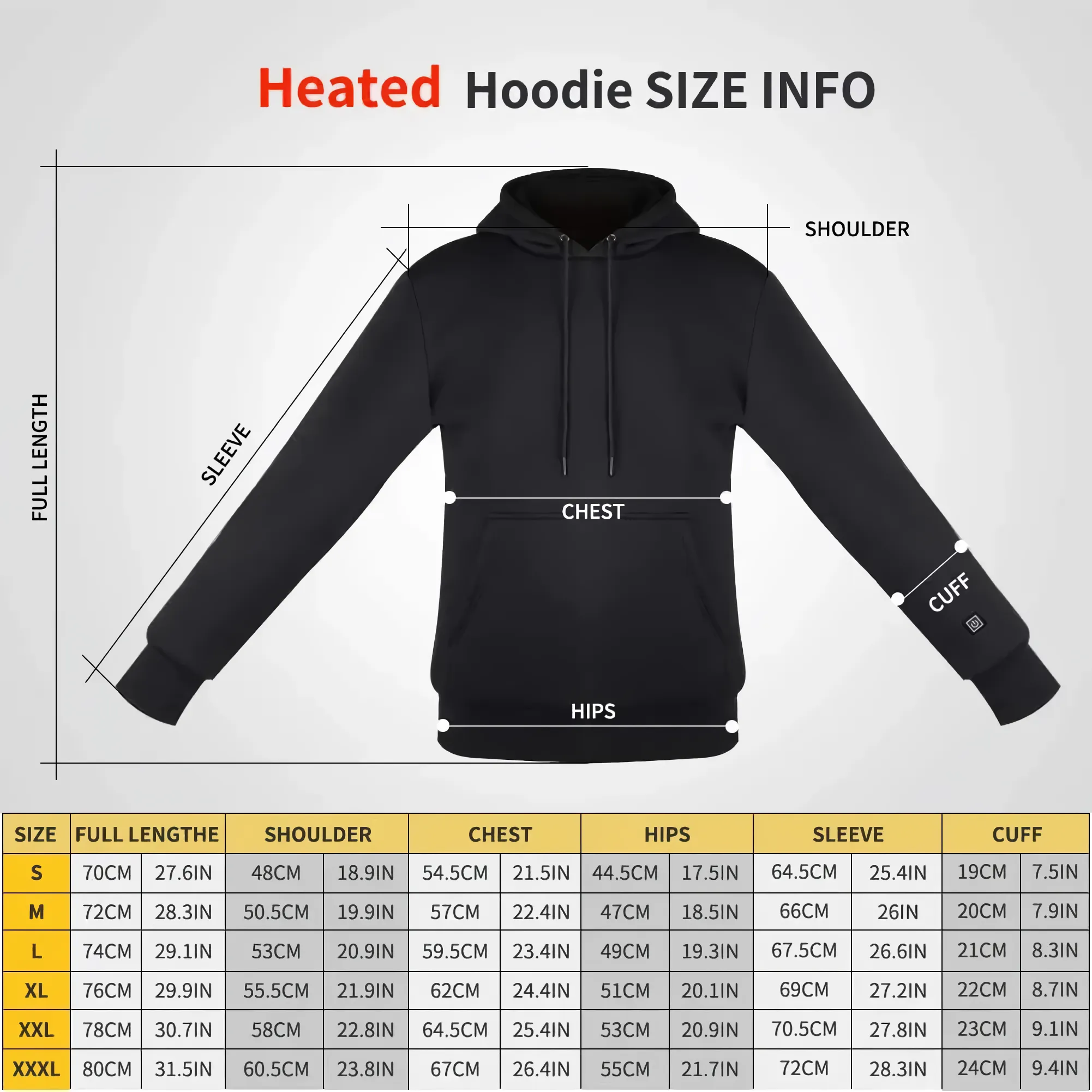 Heat Jacket Hoodie Sweatshirt For Men
