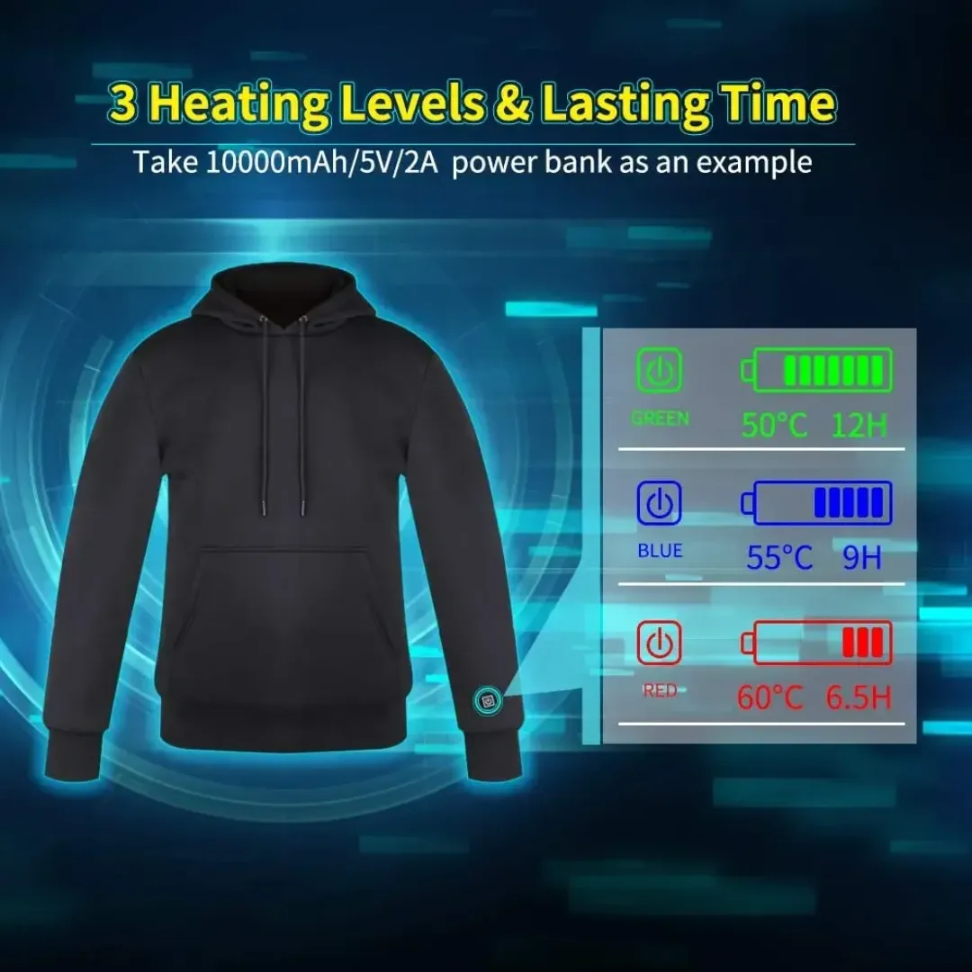 Heat Jacket Hoodie Sweatshirt For Men