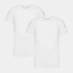 Hvide slim fit crew neck bambus T-shirts - 2 pak