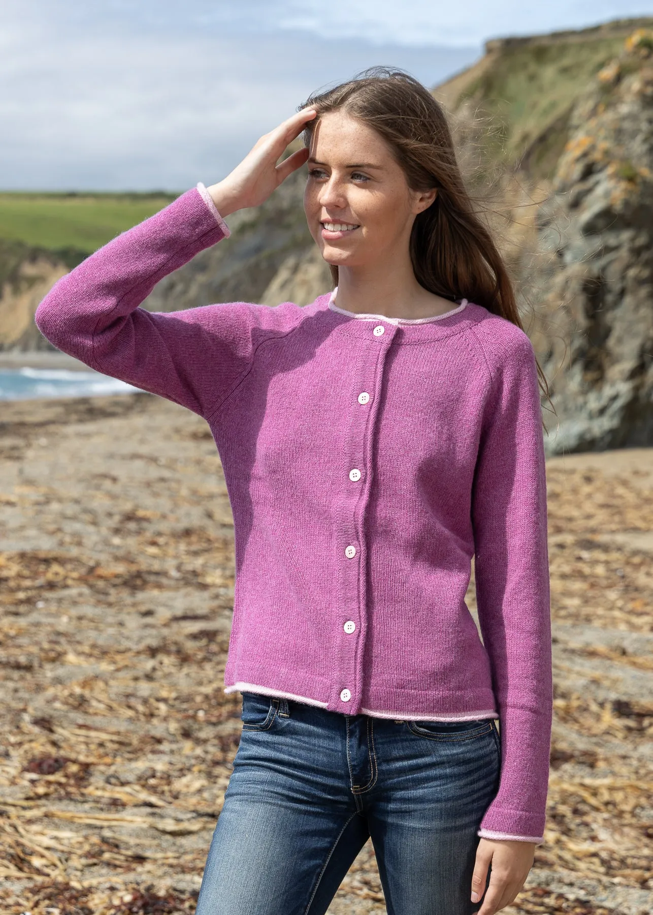IrelandsEye Killiney Cardigan - Boysen Berry