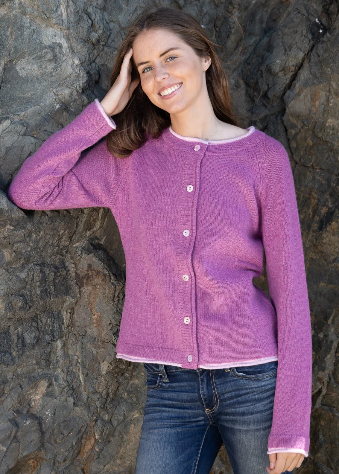 IrelandsEye Killiney Cardigan - Boysen Berry