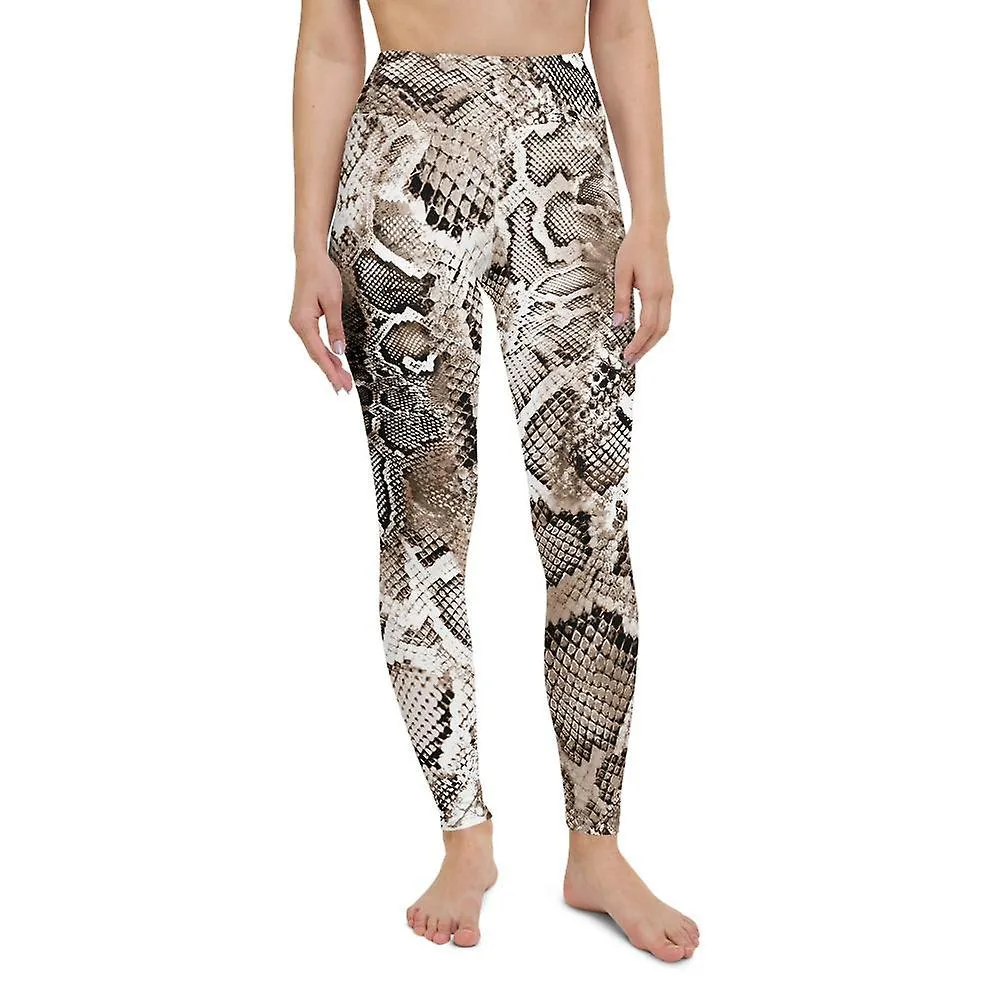 Jumpsuits Rompers High Waisted Snake Skin Printed Leggings