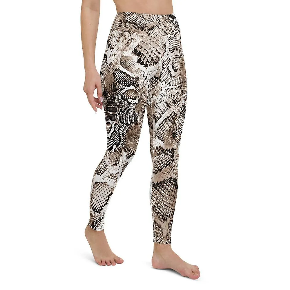 Jumpsuits Rompers High Waisted Snake Skin Printed Leggings