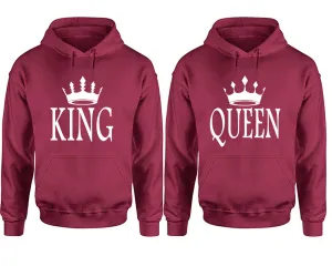 King & Queen Matching Pullover Hoodies – Premium Unisex Design | Comfortable 80% Cotton, 20% Polyester | Sold Separately for Men and Women