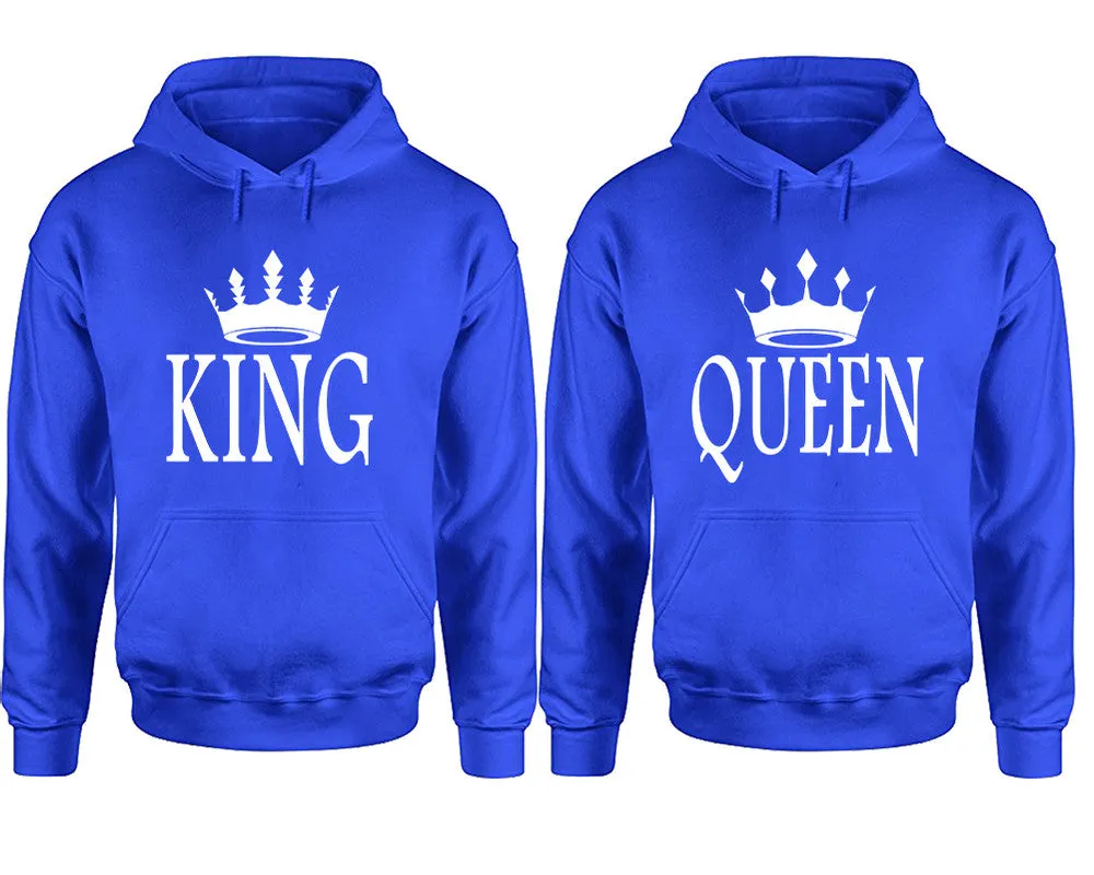 King & Queen Matching Pullover Hoodies – Premium Unisex Design | Comfortable 80% Cotton, 20% Polyester | Sold Separately for Men and Women