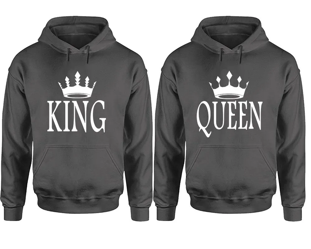 King & Queen Matching Pullover Hoodies – Premium Unisex Design | Comfortable 80% Cotton, 20% Polyester | Sold Separately for Men and Women