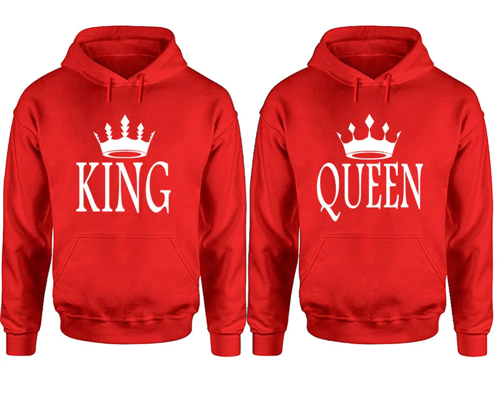 King & Queen Matching Pullover Hoodies – Premium Unisex Design | Comfortable 80% Cotton, 20% Polyester | Sold Separately for Men and Women