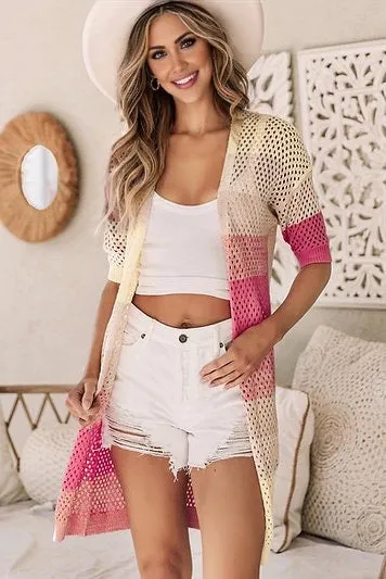 Knee Length Cardigan - Shades of Sunrise