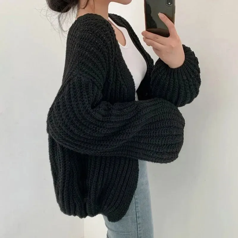 Lady Glams Vintage Batwing Sleeve Cardigan Sweater