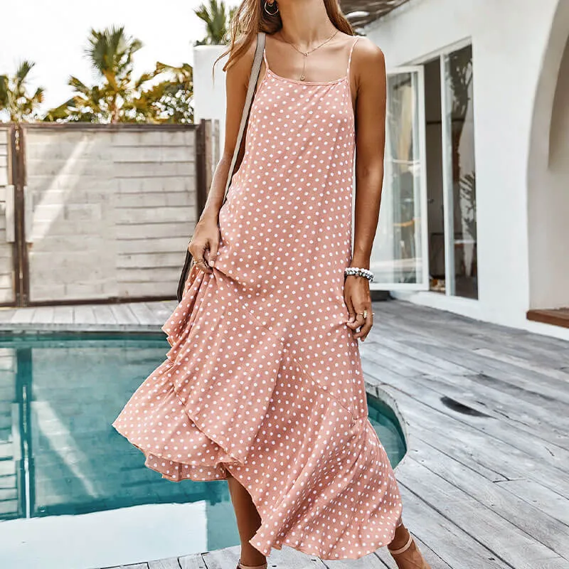 Loose Polka Dots Vacation Long Dress