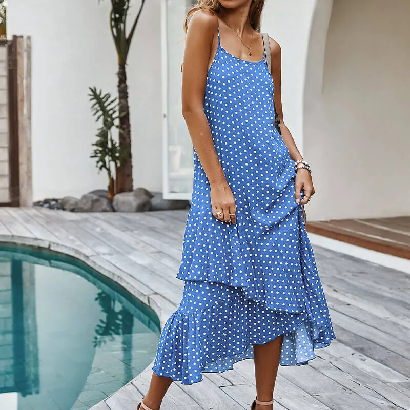 Loose Polka Dots Vacation Long Dress