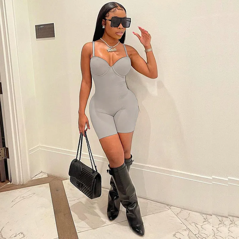 Low-Cut Sling Hip Wrap Short Wholesale Womens Jumpsuits