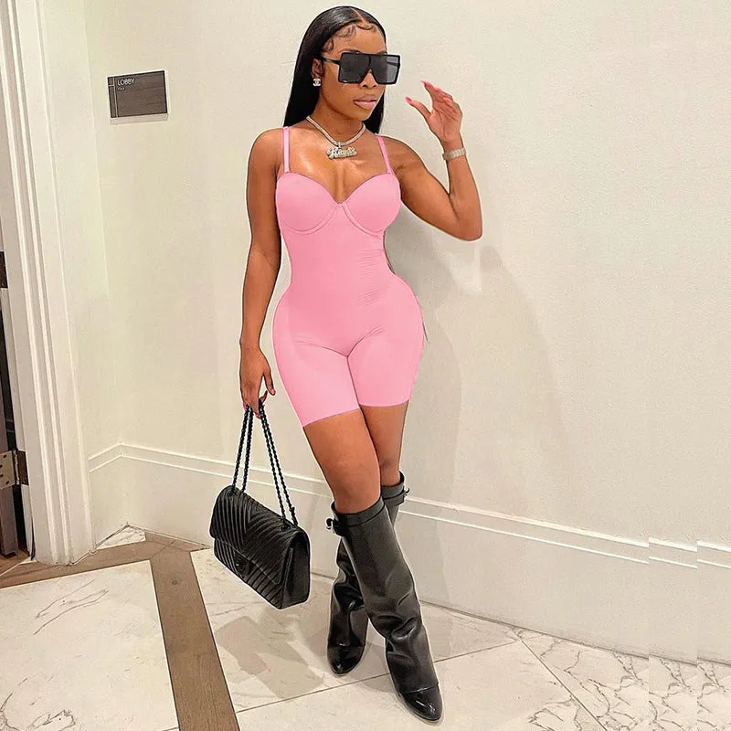 Low-Cut Sling Hip Wrap Short Wholesale Womens Jumpsuits