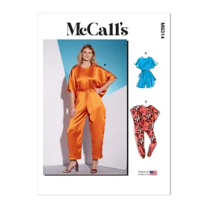 M8314 Misses' Romper, Jumpsuits and Sash