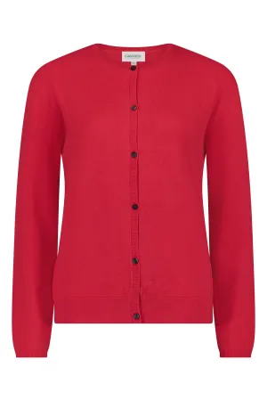 Malachite Yarnsmith Round Neck Cardigan Coral