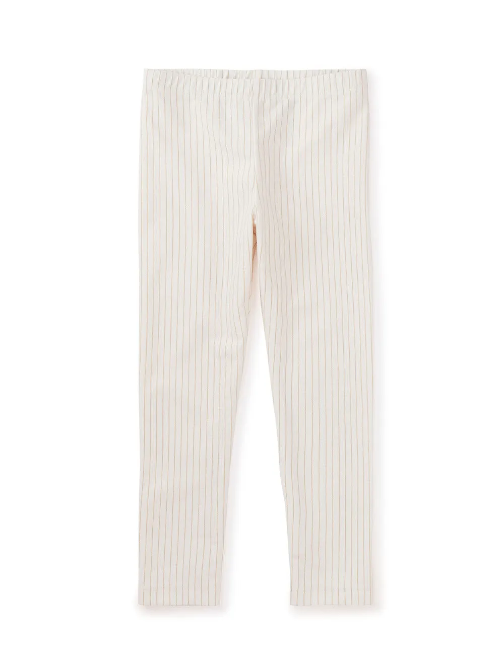 Metallic Stripe Baby Leggings: Chalk
