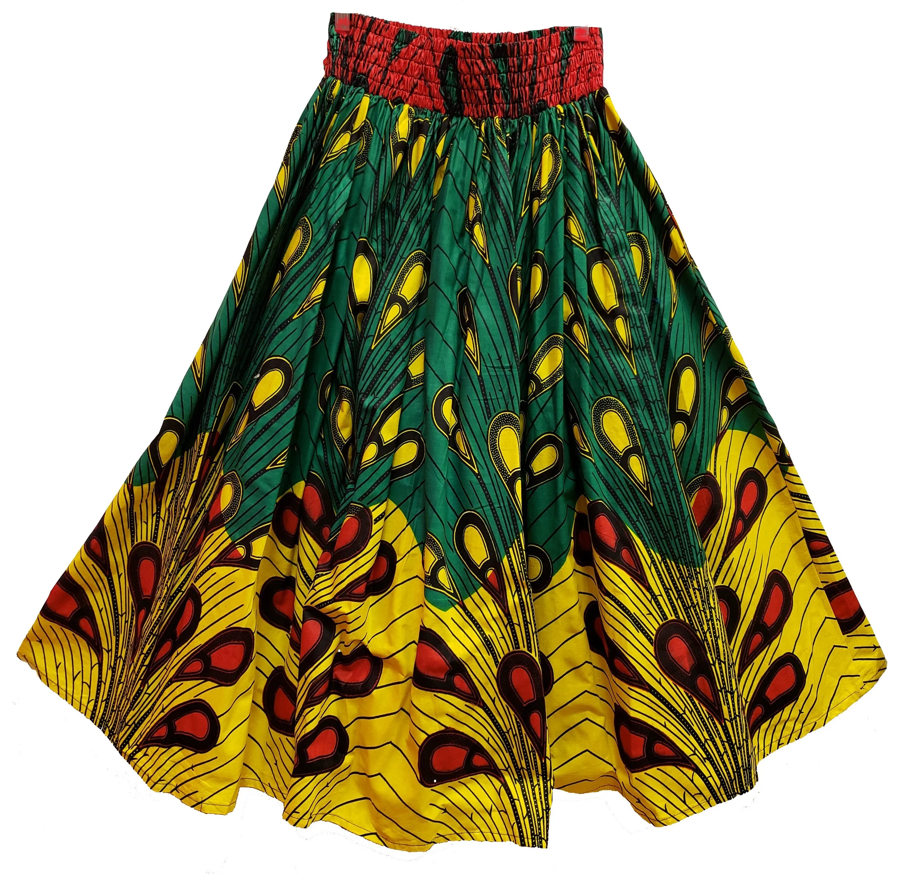 Midi Ankara Wax Cotton Skirt - Style AD