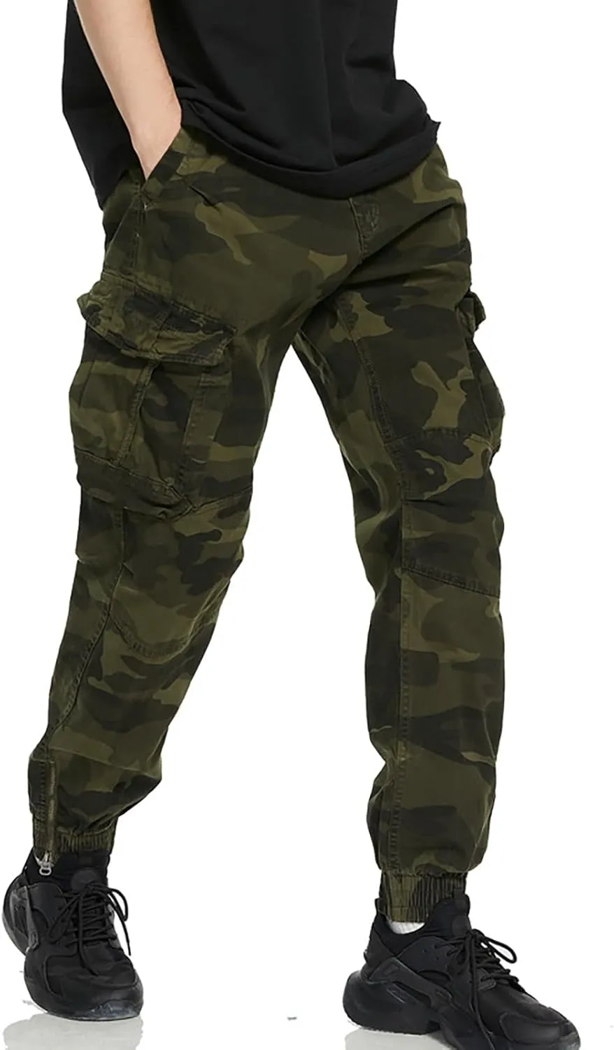 MIDOO Golf Pants Men Stretch Relaxed Fit Casual Pants Stretch Drawstring Waistband Tapered Leg Sweatpants with Pockets