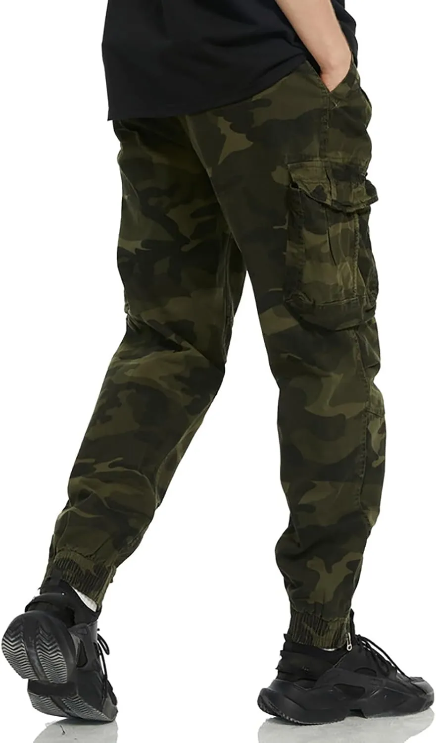 MIDOO Golf Pants Men Stretch Relaxed Fit Casual Pants Stretch Drawstring Waistband Tapered Leg Sweatpants with Pockets