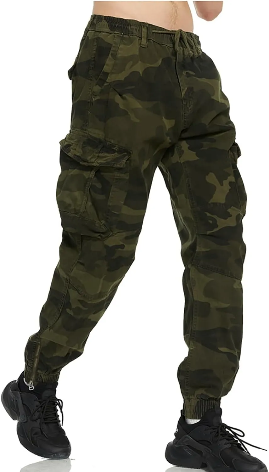 MIDOO Golf Pants Men Stretch Relaxed Fit Casual Pants Stretch Drawstring Waistband Tapered Leg Sweatpants with Pockets
