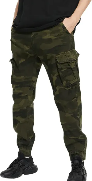 MIDOO Golf Pants Men Stretch Relaxed Fit Casual Pants Stretch Drawstring Waistband Tapered Leg Sweatpants with Pockets