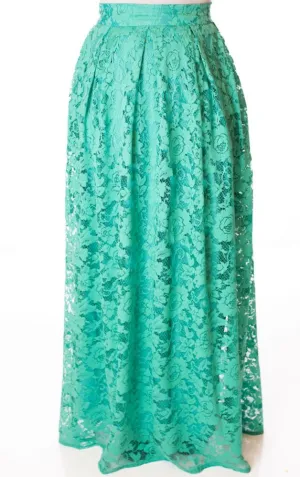 Mint Lace floral skirt