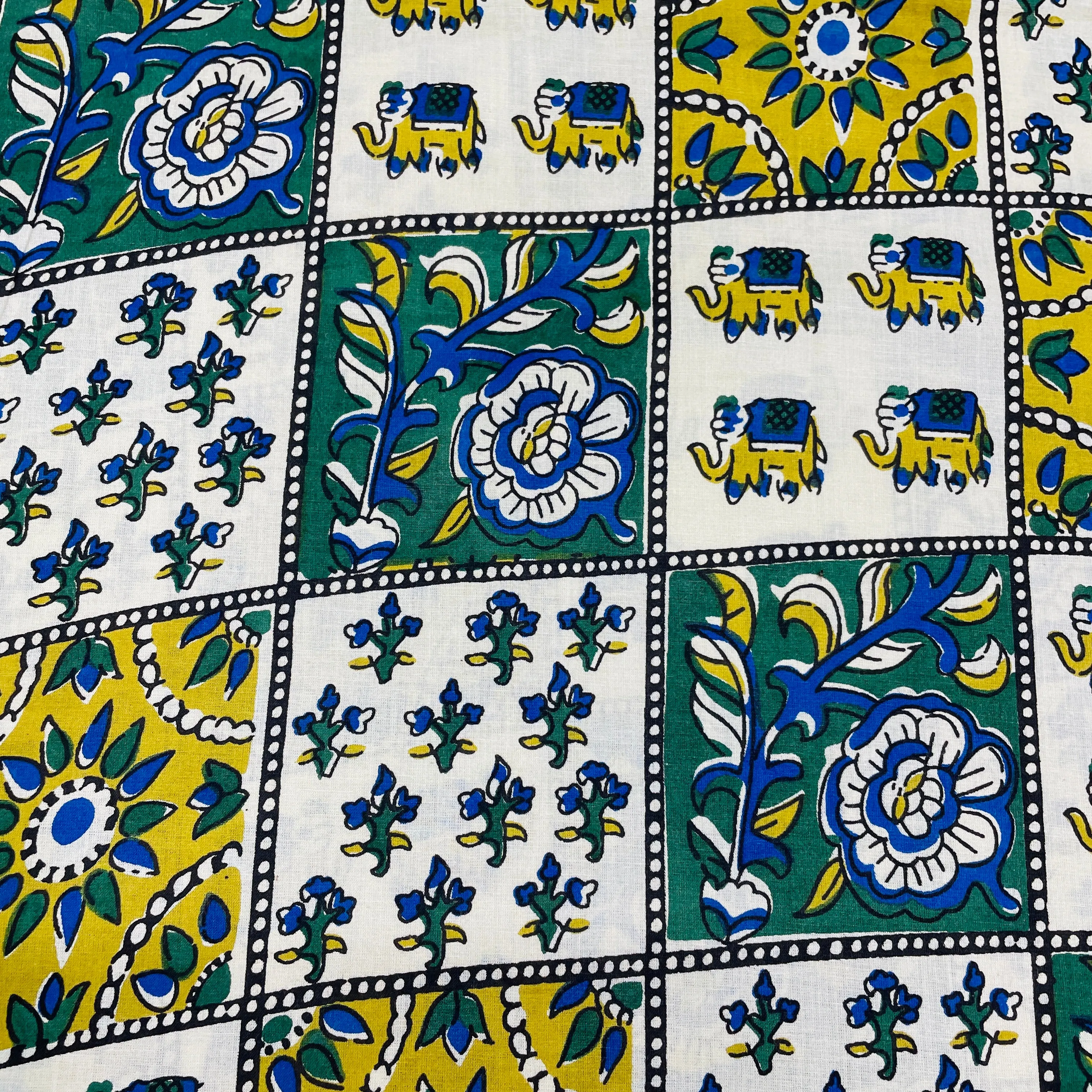 Multicolor Traditional Print Cotton Fabric
