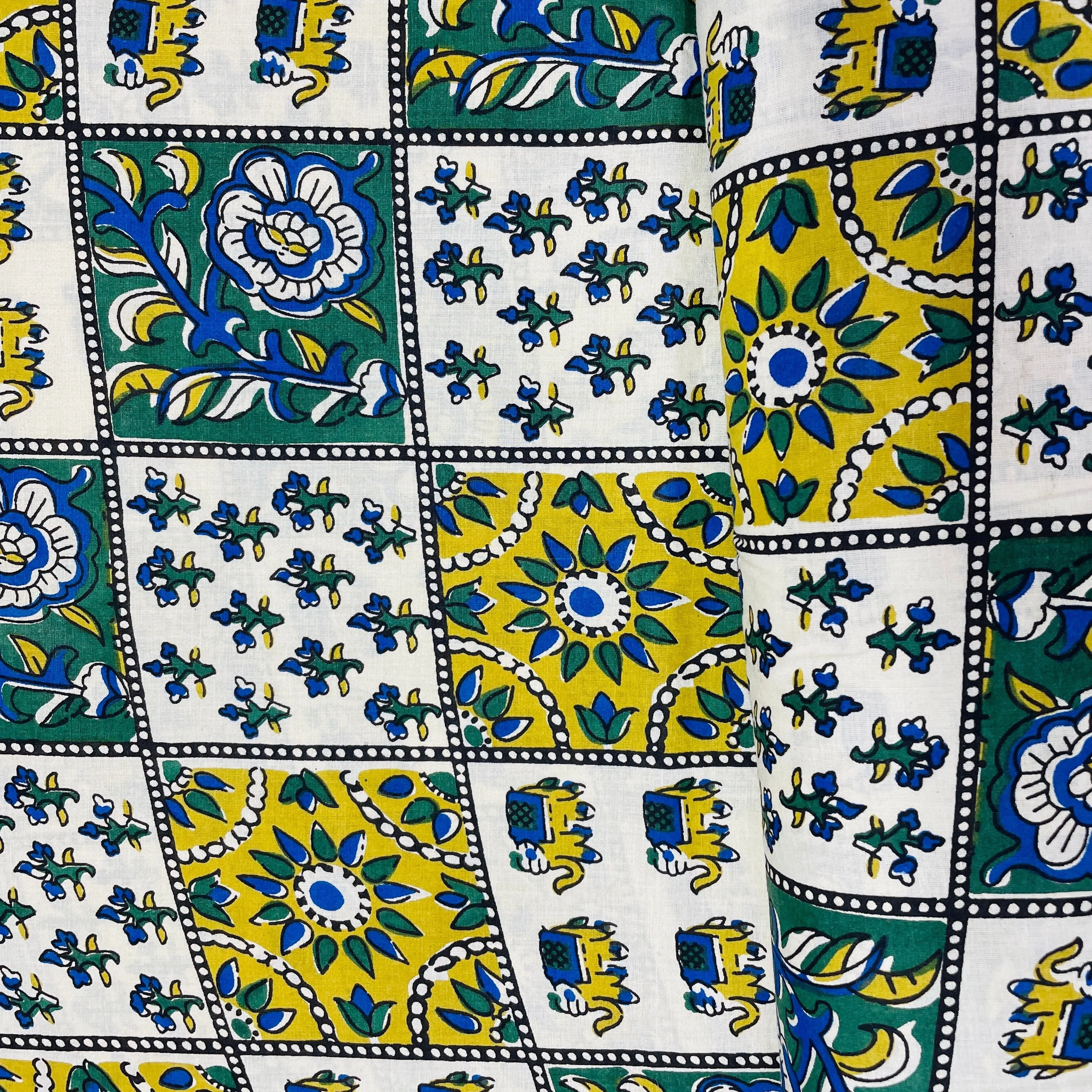 Multicolor Traditional Print Cotton Fabric