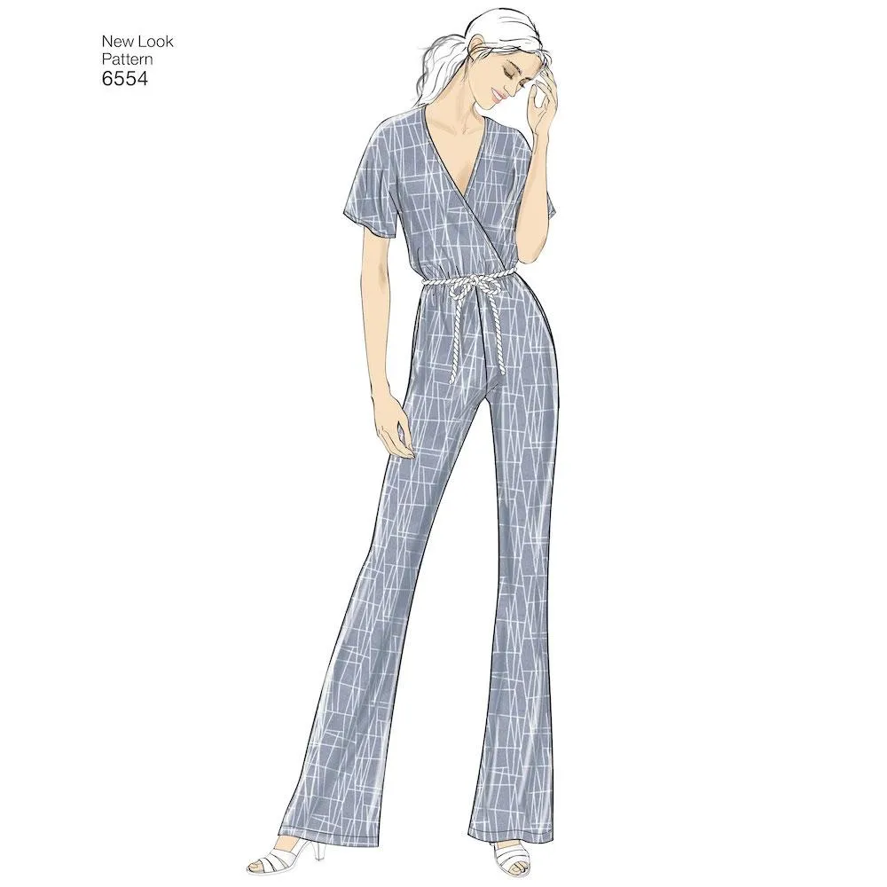 Newlook Pattern 6554 Women's Knit Jumpsuit and Dresses