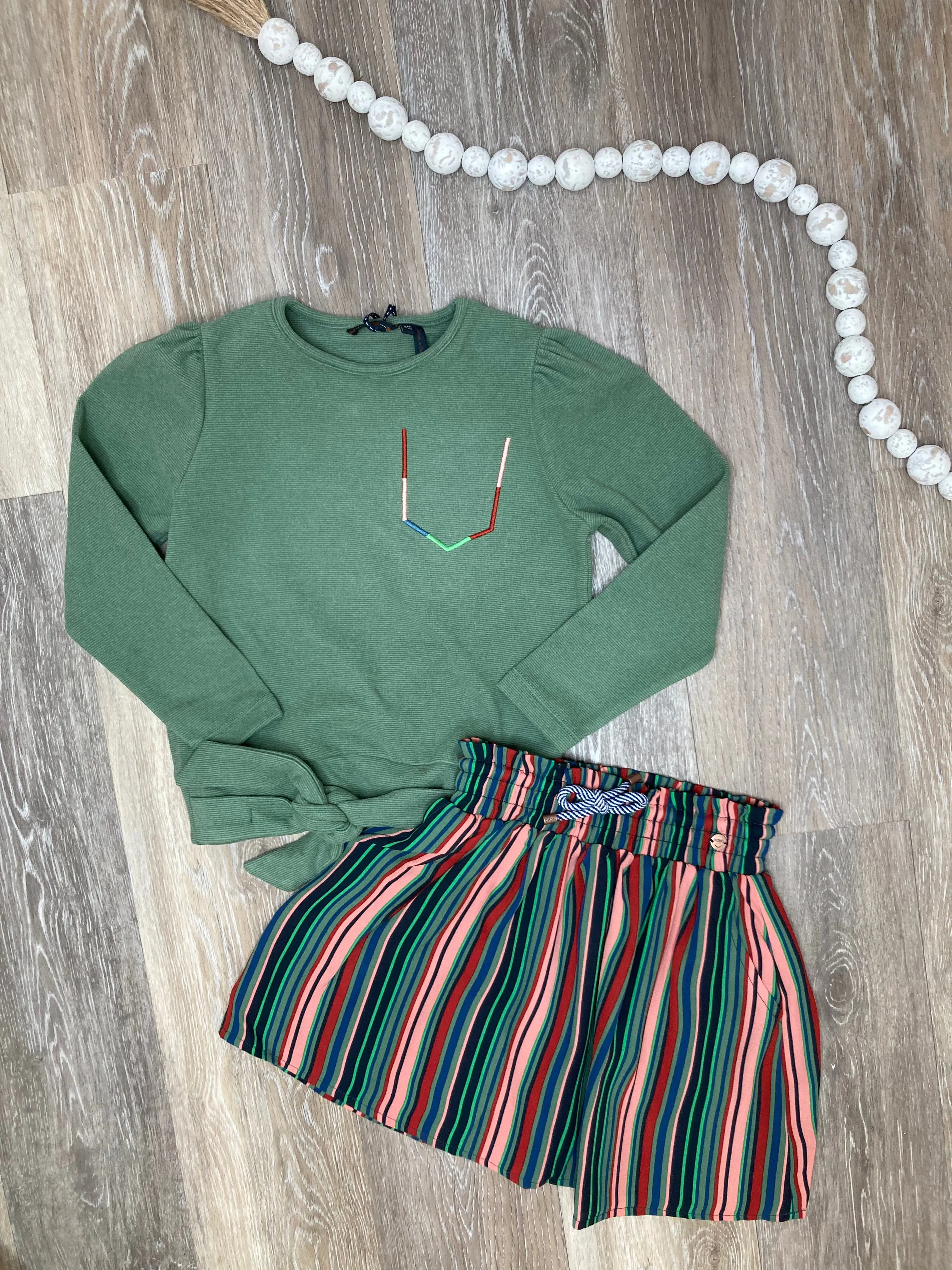 NON Nomy Girls Striped Chiffon Skirt